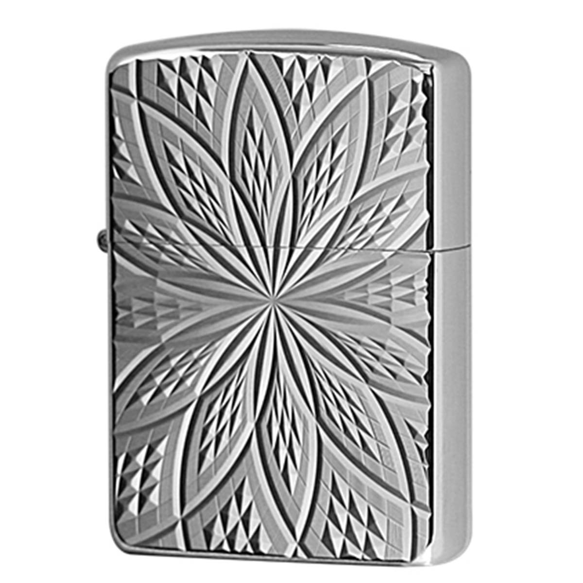 Zippo ジッポー アーマー ダイヤモンドカット ホワイトニッケル 両面加工 ARMOR Diamond Cut BLOOM2 C