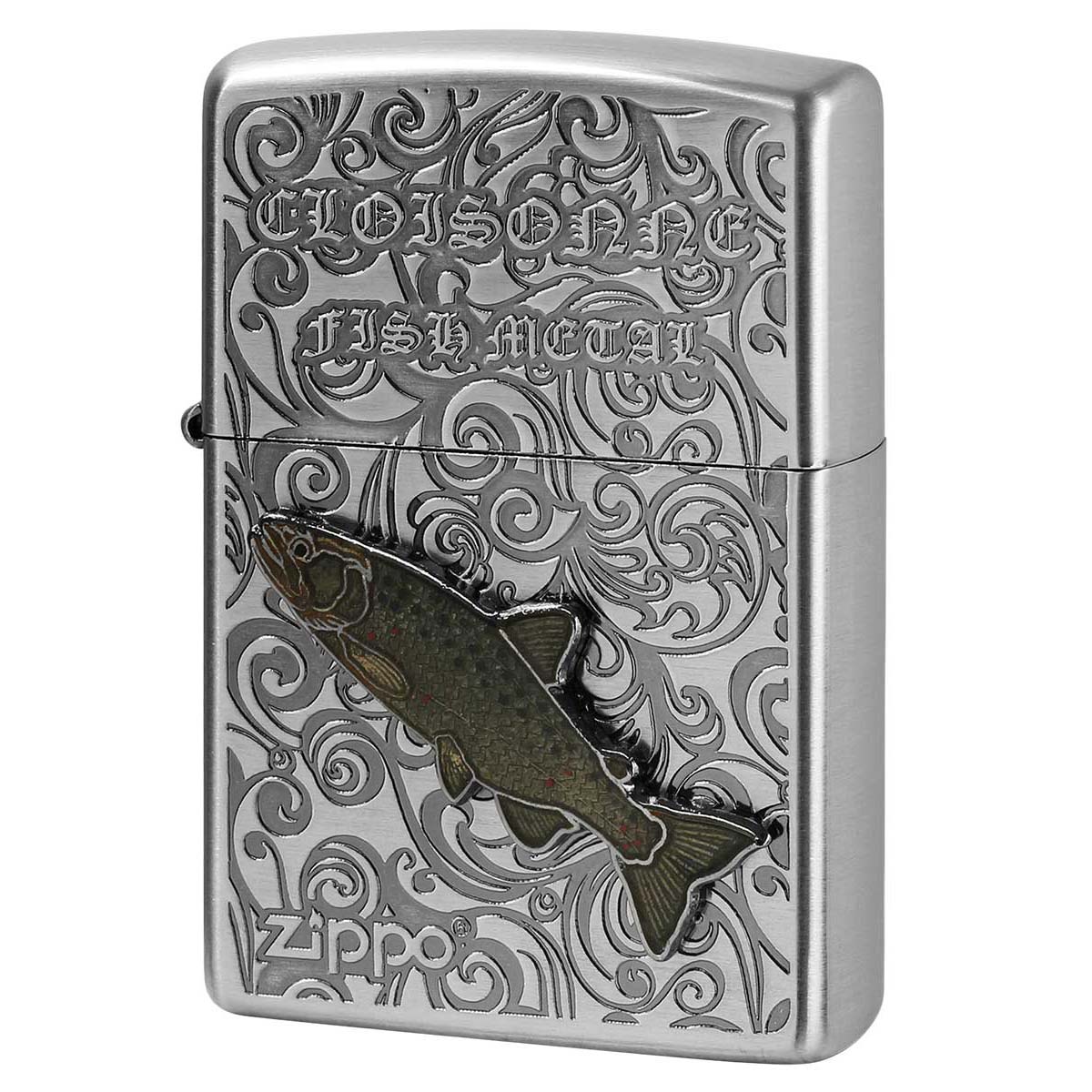 Zippo ジッポー サツキマス ヴィンテージ 七宝メタル 淡水魚 Vintage Cloisonne fish metal Fresh Water Fish AN-サツキマス
