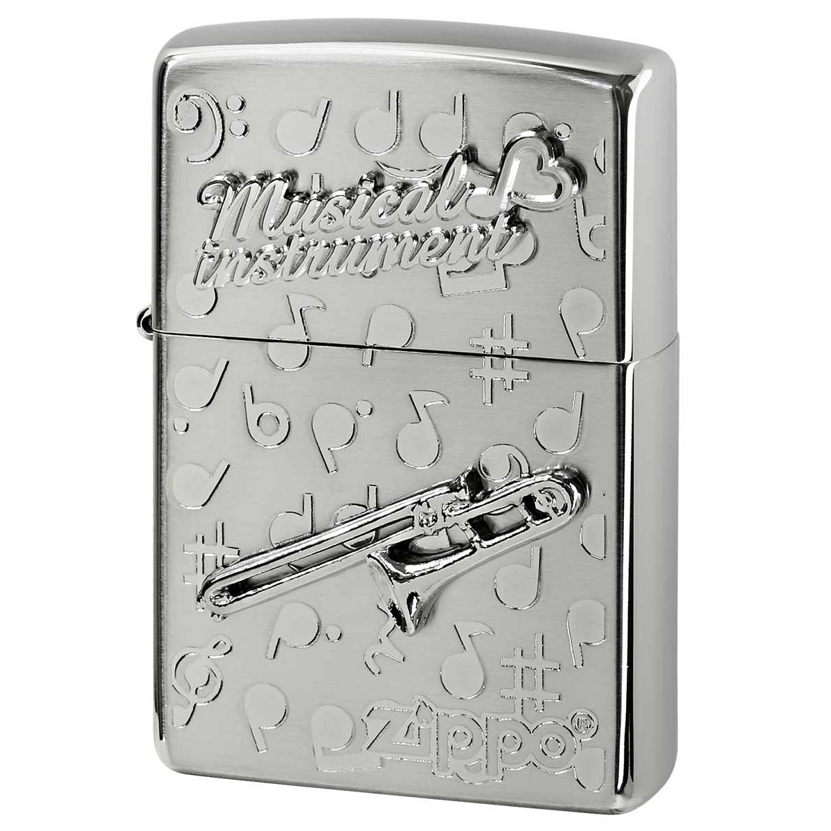Zippo ジッポー トロンボーン 楽器 メタル Musical instrumet White Nickel SATIN WNS-トロンボーン