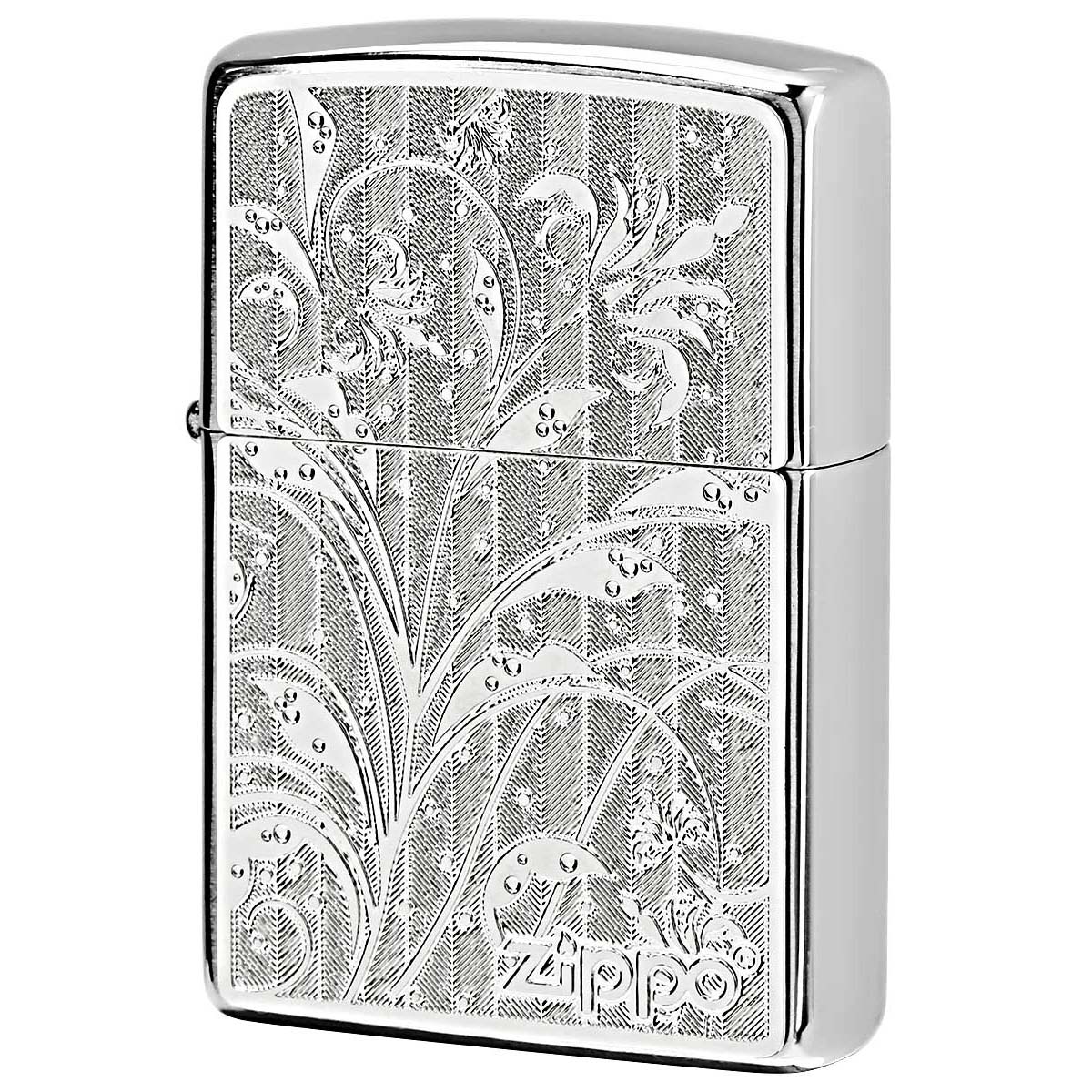 Zippo ジッポー アラベスク 唐草  #200 メタルプレート ブラッシュドクローム 2MP-アラベスクA SV メール便可