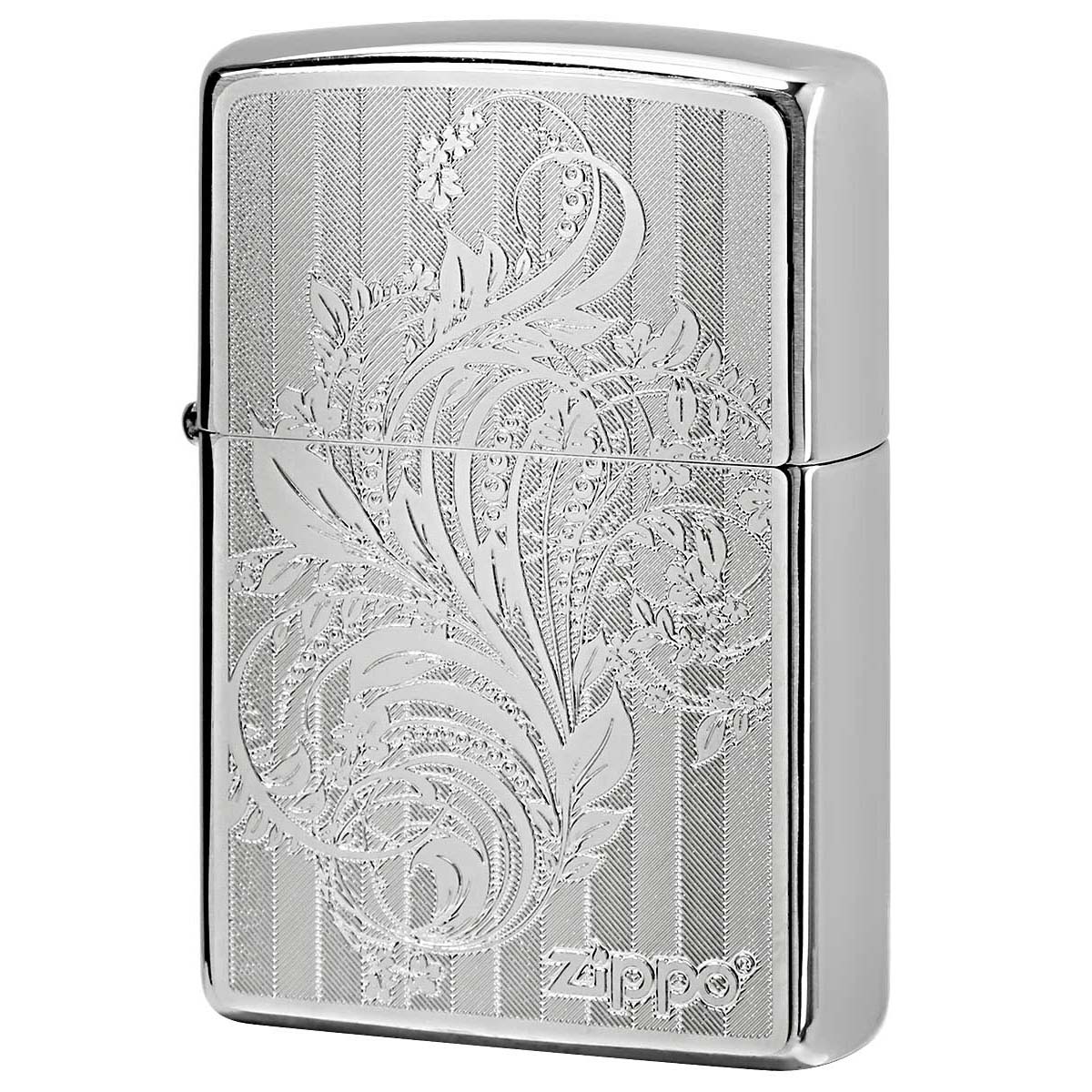 Zippo ジッポー アラベスク 唐草 #200 メタルプレート ブラッシュドクローム 2MP-アラベスクB SV メール便可