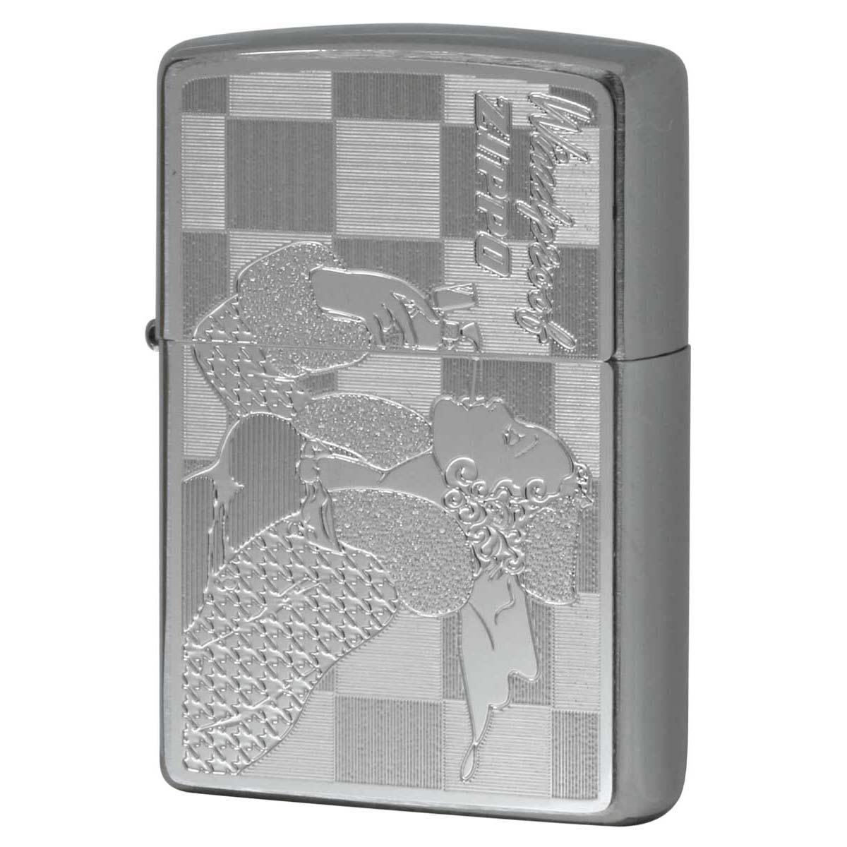 Zippo ジッポー ウィンディー メタルプレート ホワイトニッケル Windy Metal White Nickel Plate 2MP-WINDY メール便可