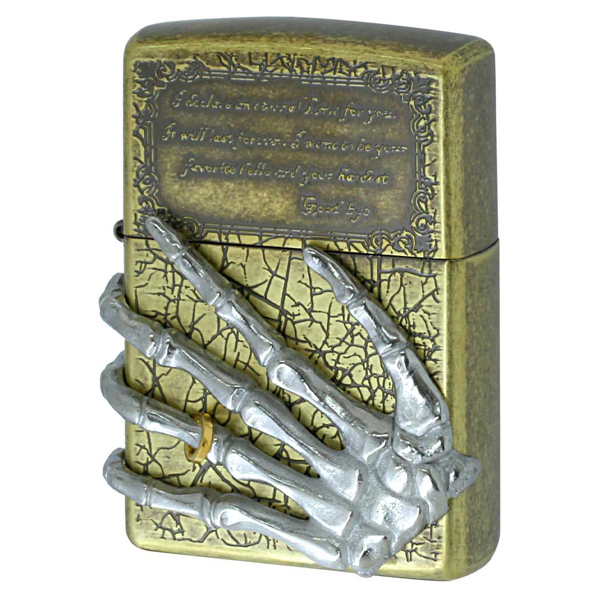 Zippo ジッポー エタニティリング メタル貼り アンティーク風 バレル加工 永遠の愛 ブラス Eternity Ring A Br Barrel