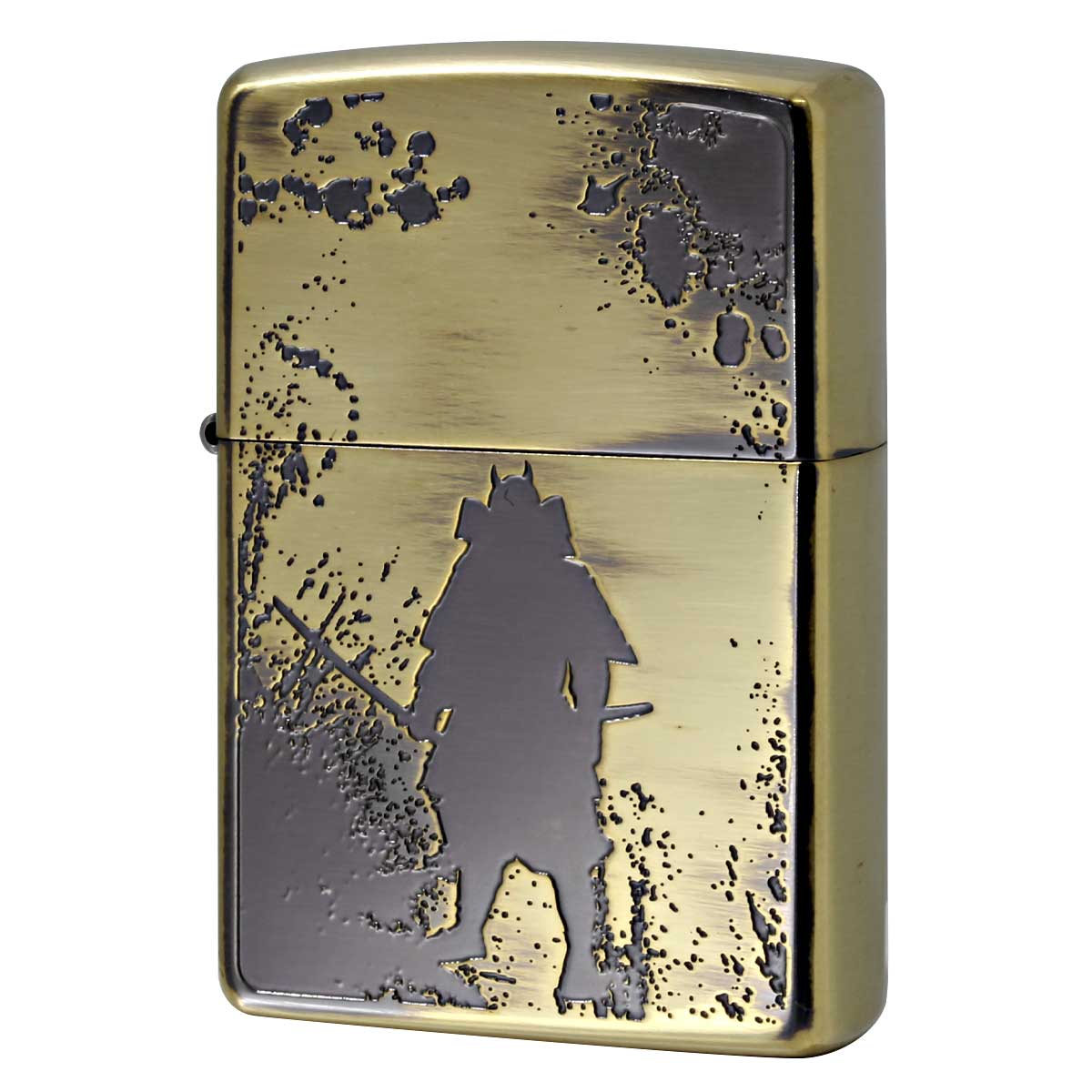Zippo ジッポー 武者 ムシャ 和柄 鎧 兜 ブラス 真鍮 いぶし BO メール便可