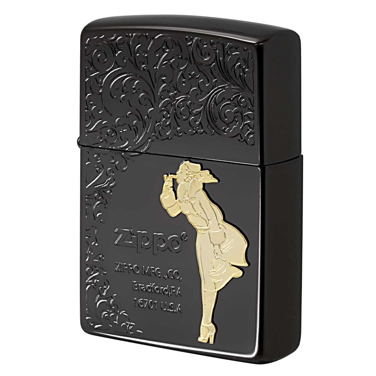 Zippo ジッポー Windy Arabesque ウインディ アラベスク ブラック Bk メール便可