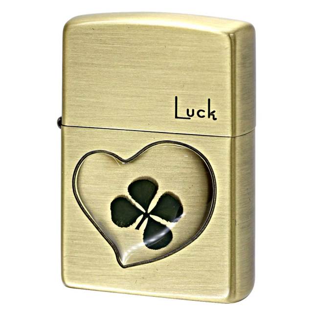 Zippo ジッポー 四つ葉 クローバー 本物 ラッキーLuck 幸運 真鍮古美 エポ盛り 63260298