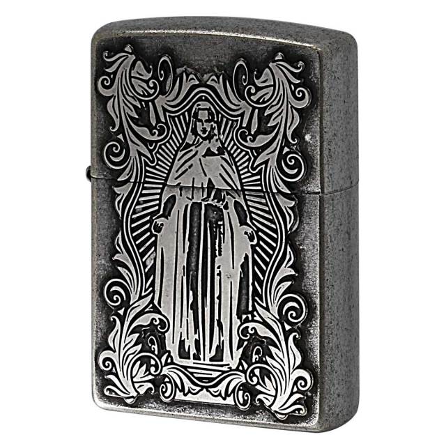 Zippo ジッポー アラベスク マリア ディープエッチング 両面加工 ニッケルいぶし 63201298