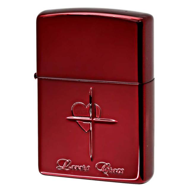 Zippo ジッポー ラバーズ クロス ハート レッド ミラー Lovers Cross 63020498 メール便可