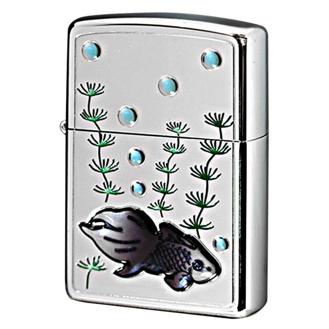Zippo ジッポー 金魚 ブラック エポ盛り 63350198 メール便可