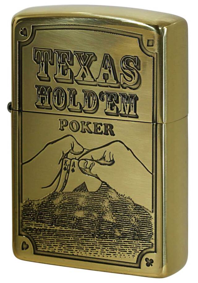 Zippo ジッポー POKER TEXAS HOLD'EM 真鍮いぶし メール便可