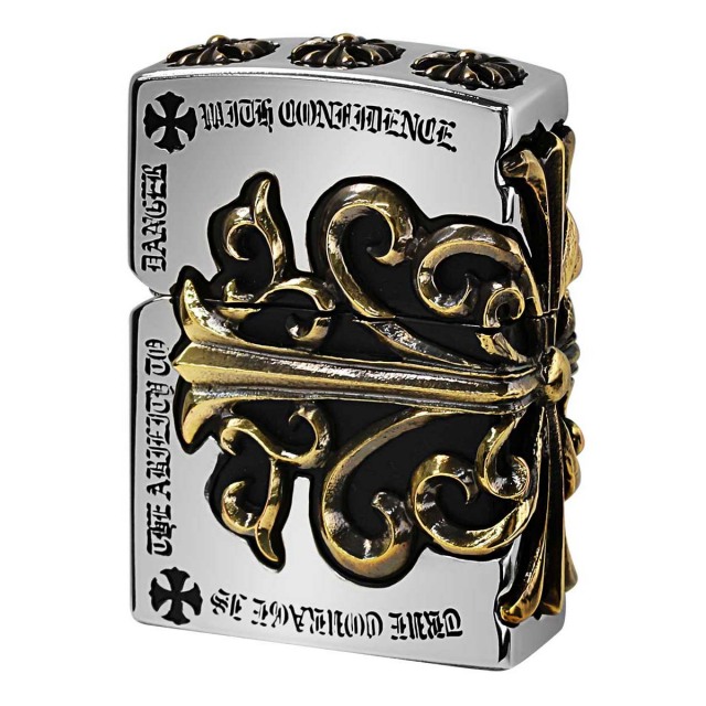 Zippo ジッポー クロス 十字架 フルメタル ジャケット 3面連続 ゴールド Full Metal Jacket CROSS 2FMJ-SIDECRSG20