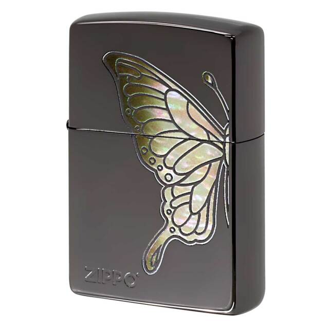 Zippo ジッポー 蝶々 バタフライ シェル風プリント ホワイト 200BN-BTWH