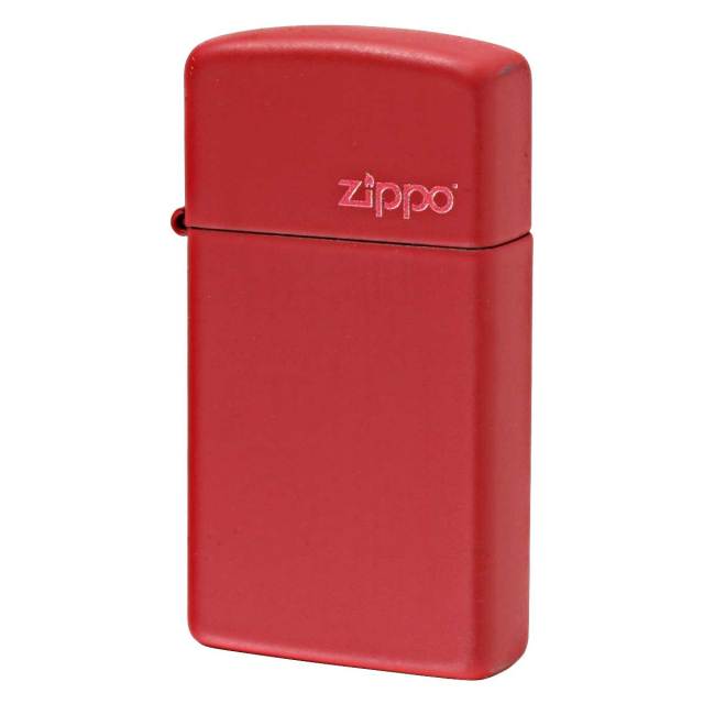Zippo ジッポー スリム レッド マット ジッポ ロゴ SLIM Red Matte Zippo Logo 1633ZL メール便可