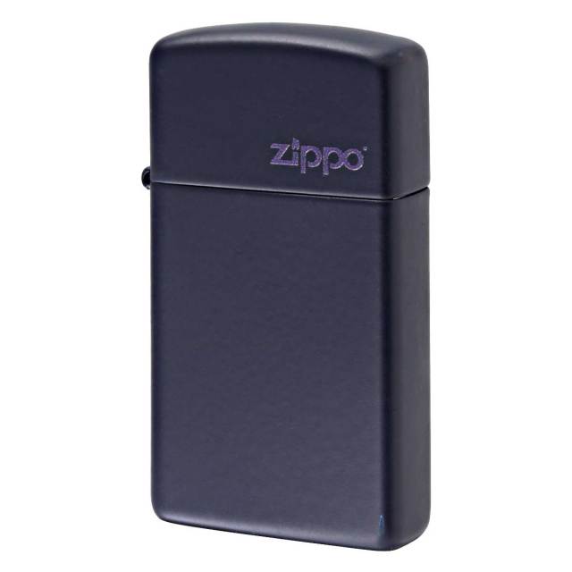Zippo ジッポー スリム ネイビー マット ジッポ ロゴ SLIM Navy Matte Zippo Logo 1639ZL メール便可
