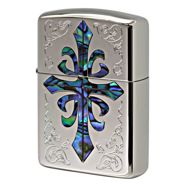 Zippo ジッポー アーマー クロス 十字架 シェル 貝貼り 両面加工 ARMOR SHELL CROSS 162KB-CRSP