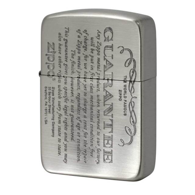 Zippo ジッポー 1941レプリカ ギャランティー柄 保証書 シルバー GUARANTEE No.1941 41GRT-NI