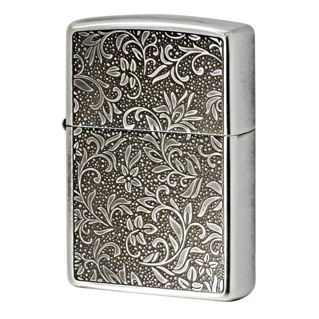 Zippo ジッポー アラベスク柄 両面 唐草 銀イブシ NK-KA メール便可