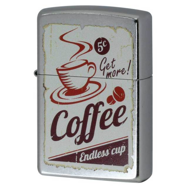 Zippo ジッポー コーヒー プリント加工 Coffee ＃207 Emboss printing  EP-KF メール便可