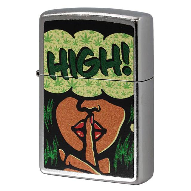 Zippo ジッポー マリファナ Marijuana Leaf HIGH アメリカ加工 Processing in USA Z207-119761 メール便可