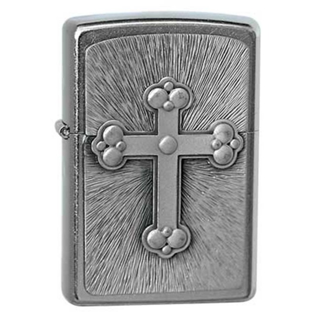 ヨーロッパ直輸入Zippo ジッポー ゴシッククロス 十字架 Gothic Cross エンブレム貼り 1300081