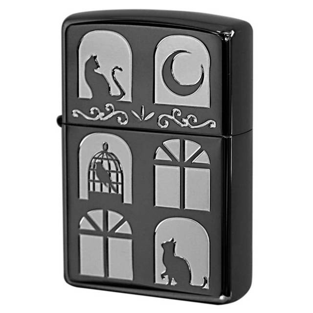 Zippo ジッポー キャットウインドウ ブラック 1201S515 メール便可