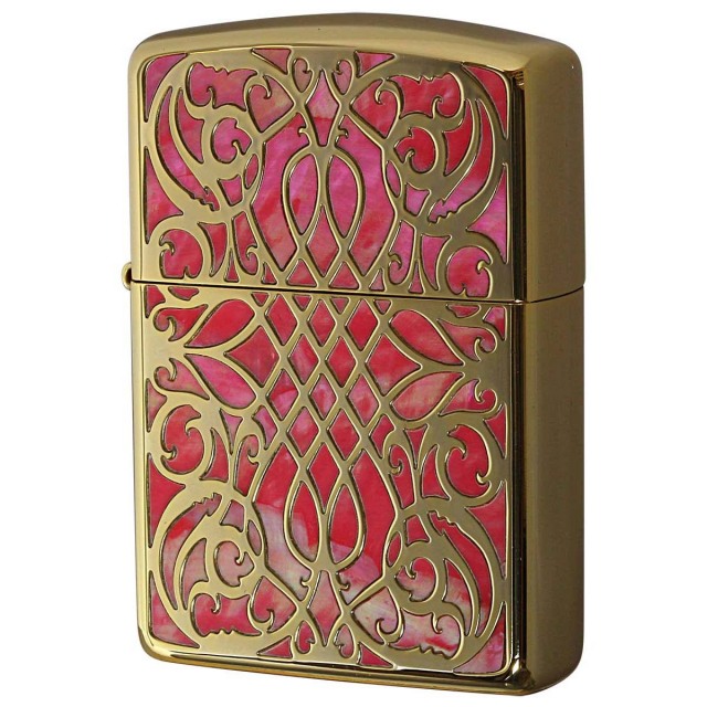 Zippo ジッポー アーマー シェル 貝 アラベスク 唐草 インレイ 象嵌 ゴールド Armor Shell Arabesque 1201S697