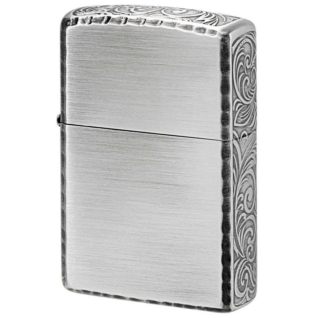 Zippo ジッポー サイド 3面 アラベスク 唐草 リューター加工 シルバー 1201S791