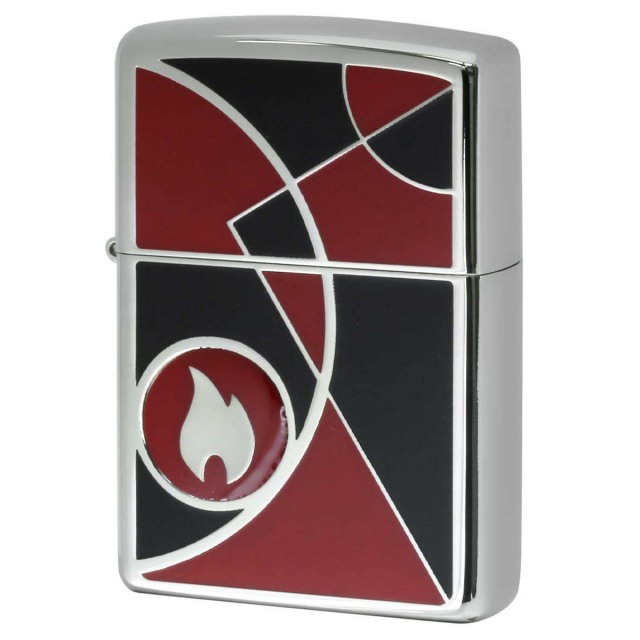 Zippo ジッポー 炎 アイコンフレーム モザイク シルバー ブラック レッド Mosaic SV BK RD 1201S855