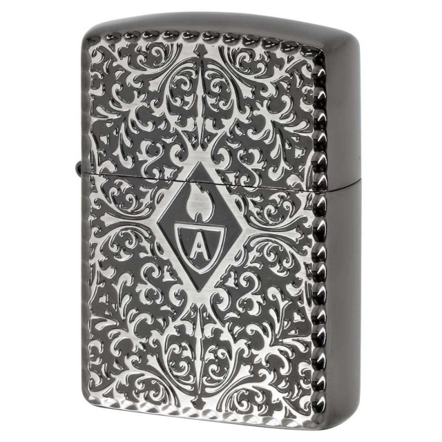 Zippo ジッポー アーマー アラベスク 唐草 コーナーリューター 両面加工 シルバー ブラック ARMOR Arabesque 162 SB 1201S848