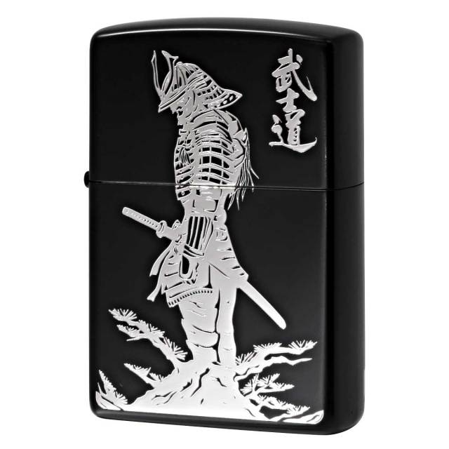 Zippo ジッポー 武士道 BUSHIDO 和柄  鎧 兜 ブラック 銀差し 1201S900