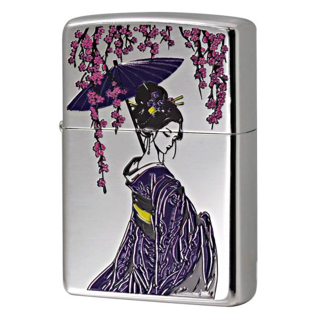 Zippo ジッポー 芸者 GEISHA 和柄 藤色 1201S898