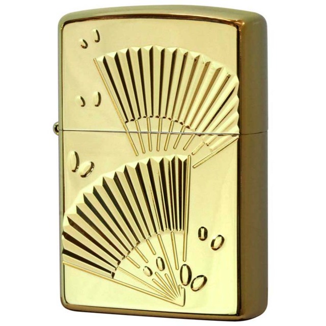 Zippo ジッポー 扇子 和柄 金チタンZ Japan classic of engrave ＃4 メール便可