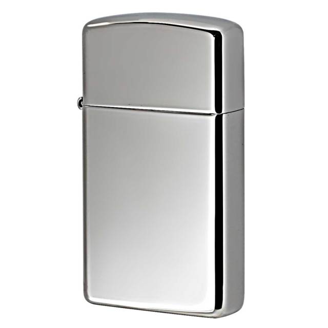Zippo ジッポー スリム 無地 鏡面 シルバー  ハイポリッシュクローム SLIM High Polish Chrome No.1610 メール便可