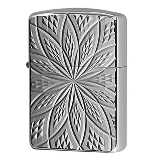 Zippo ジッポー アーマー ダイヤモンドカット ホワイトニッケル 両面加工 ARMOR Diamond Cut BLOOM2 C