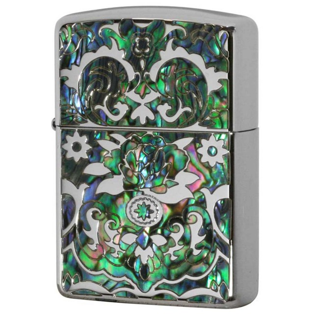 Zippo ジッポー 訳あり アーマー シェル モザイクシェル ARMOR Mosaic Shell Diano Silver A