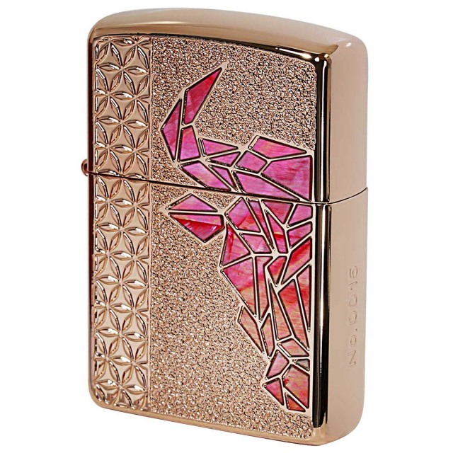 Zippo ジッポー アーマー ブル 牛 シェル 貝 インレイ 象嵌 ローズピンク ARMOR BULL 雄牛 Rose Pink RP RD