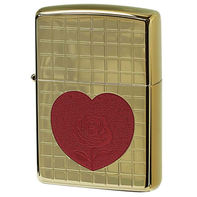 Zippo ジッポー ハート 薔薇 チタニュームコーティング ゴールド TITANIUM COATING Heart Rose Gold TC-G メール便可