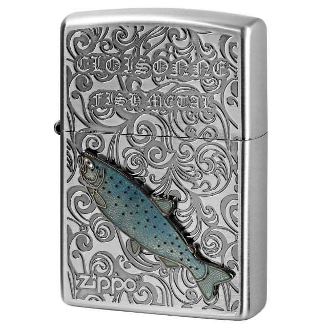 Zippo ジッポー コーホーサーモン ヴィンテージ 七宝メタル 淡水魚 Vintage Cloisonne fish metal Fresh Water Fish AN-コーホーサーモン