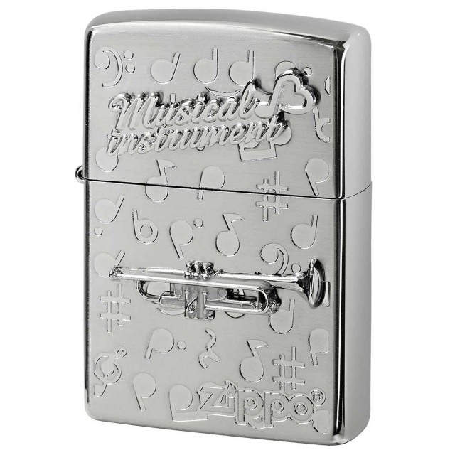 Zippo ジッポー トランペット 楽器 メタル Musical instrumet White Nickel SATIN WNS-トランペット