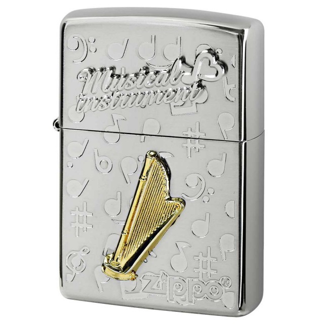 Zippo ジッポー ハープ 楽器 メタル Musical instrumet White Nickel SATIN WNS-ハープ