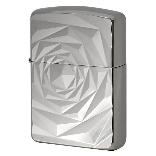 Zippo ジッポー アーマー ローズ 薔薇 バラ ホワイトニッケル バレル加工 ARMOR Shimmer Rose Nバレル
