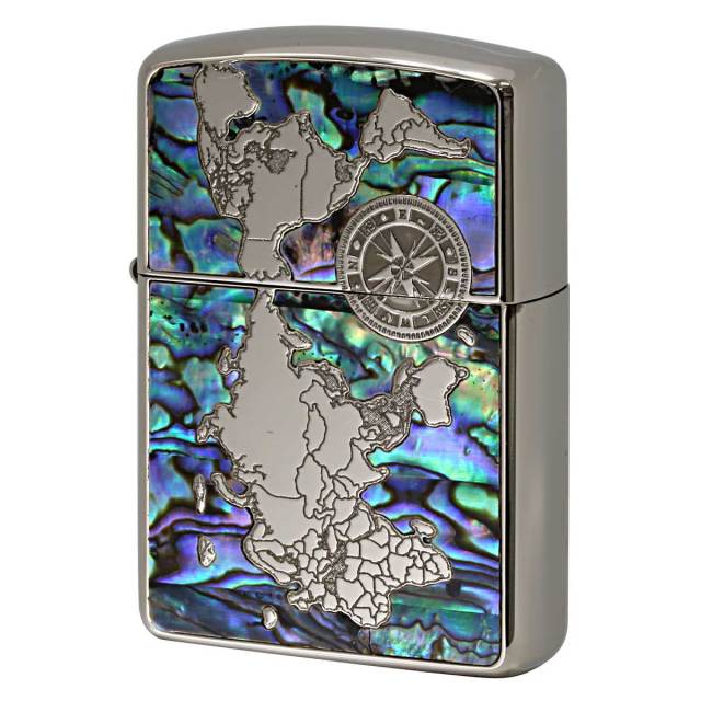 Zippo ジッポー アーマー シェル 貝 地図 ワールドマップ ARMOR SHELL WORLD MAP ニッケルいぶし NO