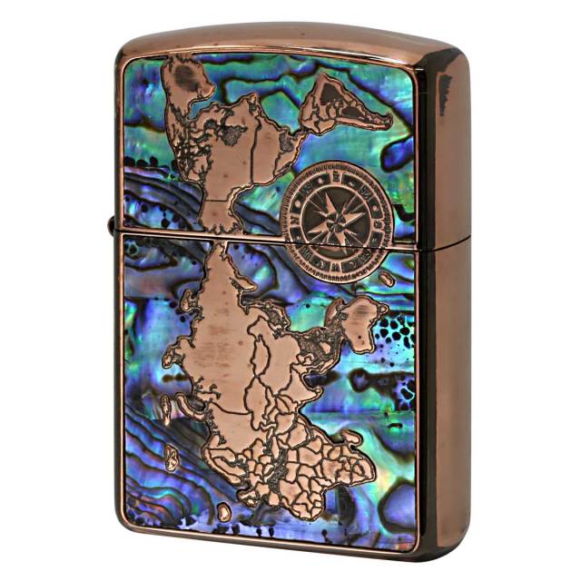 Zippo ジッポー アーマー シェル 貝 地図 ワールドマップ ARMOR SHELL WORLD MAP カッパーいぶし CO