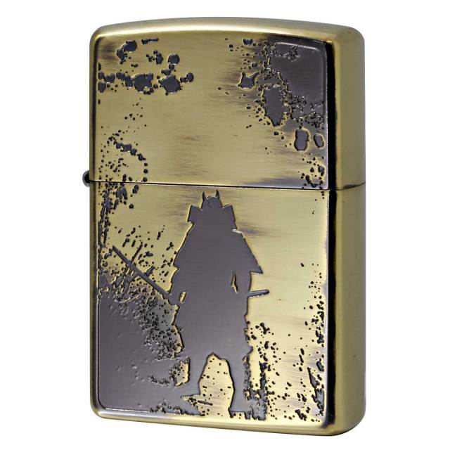 Zippo ジッポー 武者 ムシャ 和柄 鎧 兜 ブラス 真鍮 いぶし BO メール便可