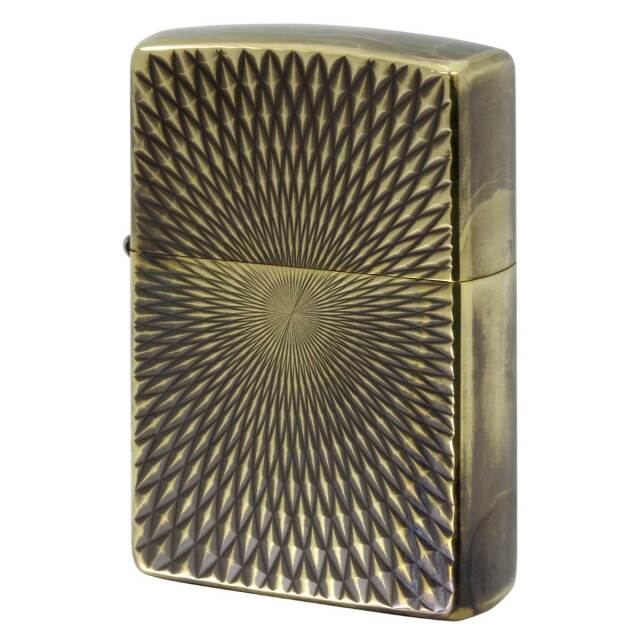 Zippo ジッポー アンティーク風 ユーズド ダイヤモンドカット 両面加工 A・DC B メール便可