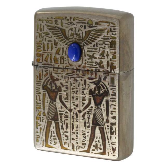Zippo ジッポー ビンテージ風 ユーズド エジプト神話 天然石 ラピスラズリ アヌビス V・Anubis メール便可