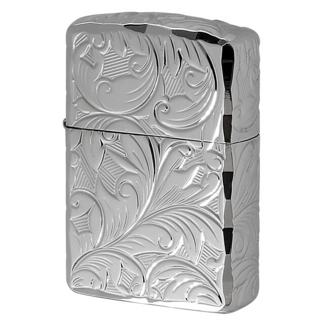 Zippo ジッポー アーマー ARMOR 5面立体 NC彫刻 リーフ 葉 プラチナコーティング 5NC-LEAF P