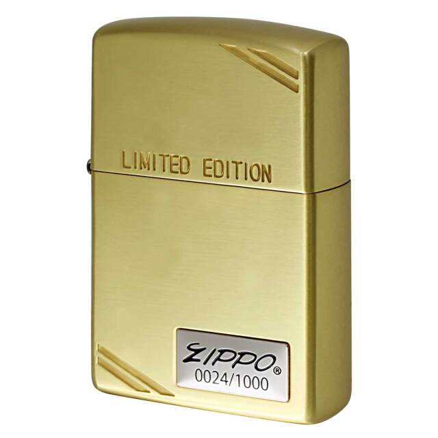 Zippo ジッポー 限定1,000個 ZIPPO LOGO METAL ダイアゴナルライン ジッポ ロゴ メタル シリアル番号 ゴールド M・LE.Corner Line G メール便可
