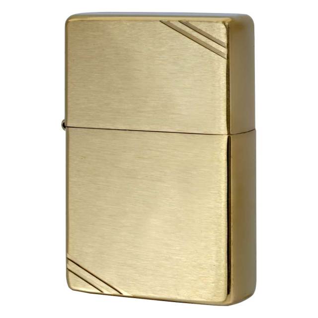 Zippo ジッポー 1937レプリカ 無地 真鍮 ブラス つや消し フラットトップ ビンテージ ダイヤゴナルラン ブラッシュド Brushed Brass Vintage No.240 メール便可