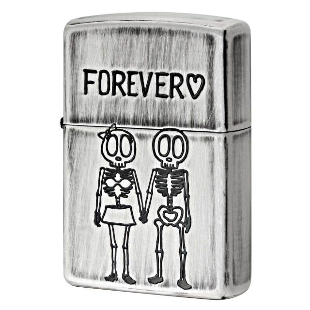 Zippo ジッポー スカル 骸骨 ユーズド仕上げ FUNNY SKULL Forever Love. 骨になっても永遠の愛 2UDS-FOREVER